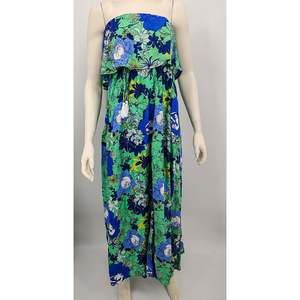 Jopra Blue Green Floral Maxi Dress, Size XS